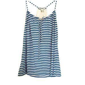 Old Navy Blue White Striped Sleeveless Tie front Summer Tank Top Size Small